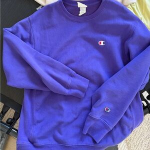 Champion Purple Crewneck Sweatshirt with Small C Logo